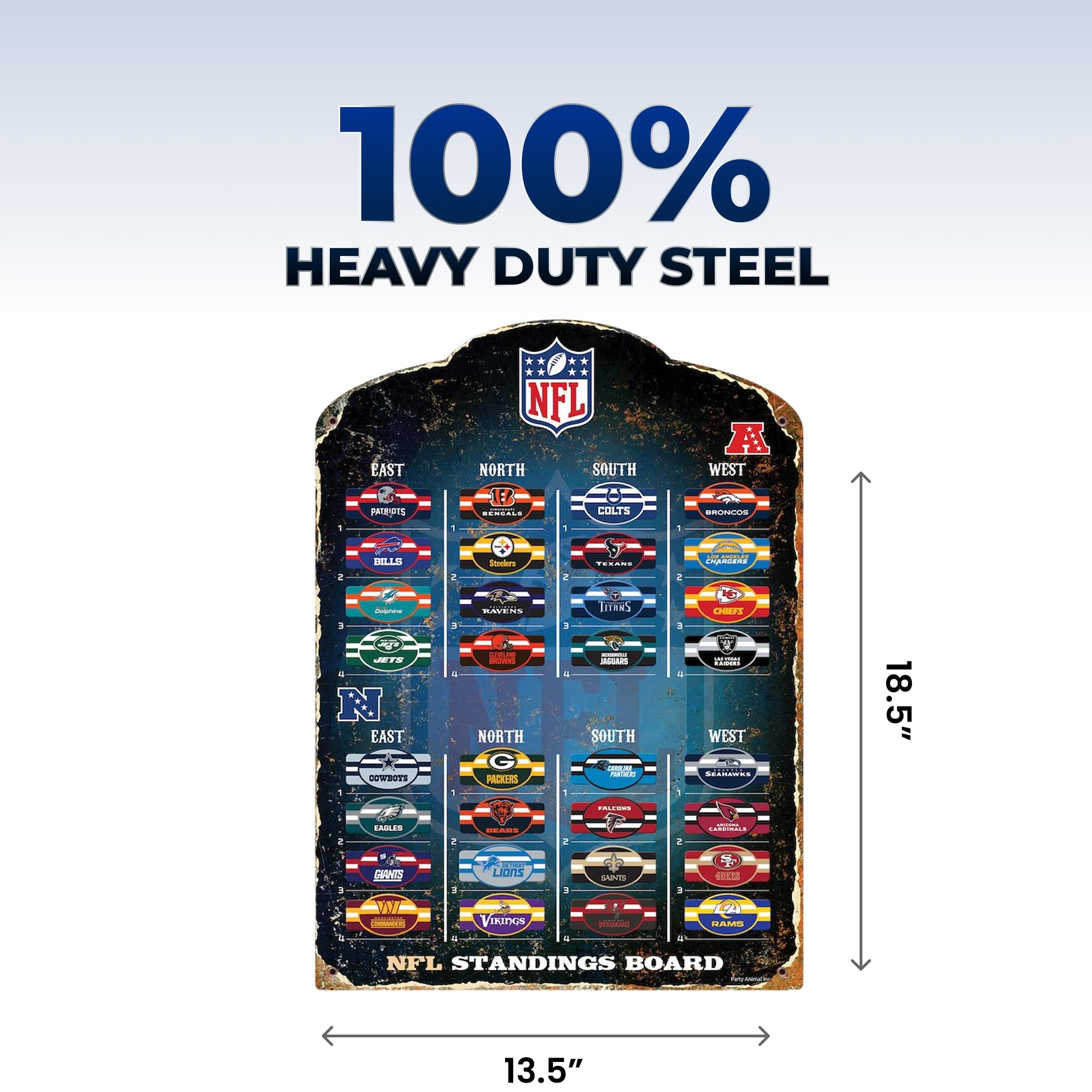 The Party Animal Magnettafel, Motiv: NFL, 34,3 x 47 cm