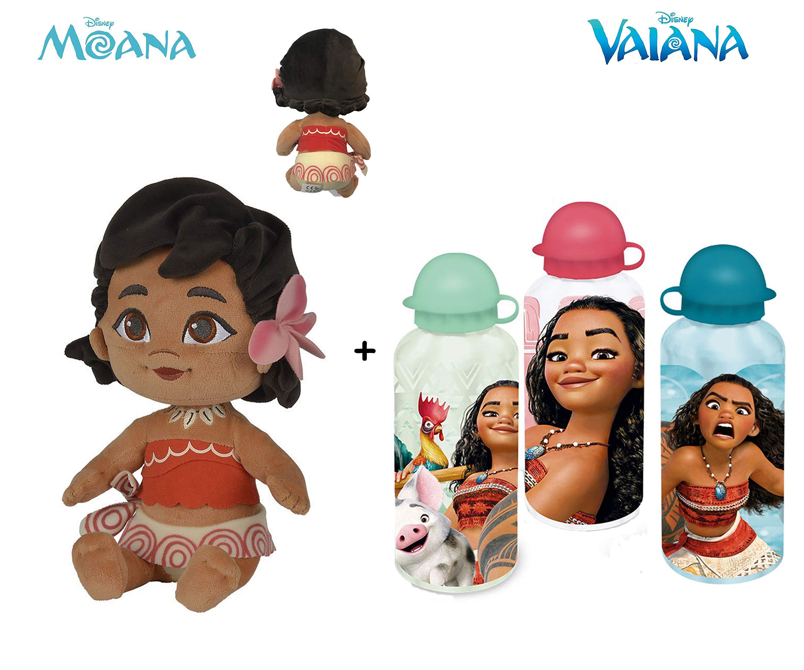 Disney Pack Peluche Vaiana Bebe 9 25cm Calidad Super Soft Cantimplora Aluminio 500ml Amazon Es Oficina Y Papeleria
