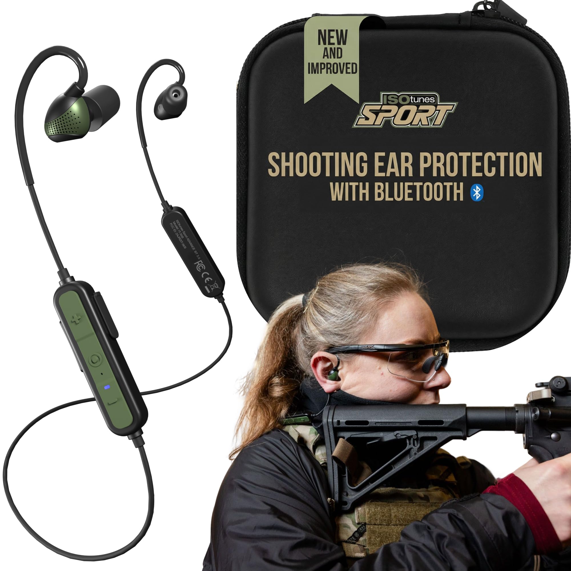 wireless ear protection headphones for shooters with bluetooth