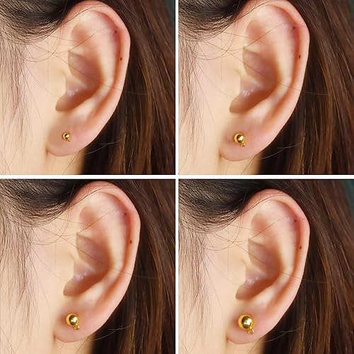 Miniatura 2 de 40 aretes de plata de ley 925 chapados en oro de 14 quilates en oro blanco de 3450.236 in e hipoalergénicos seguros de mariposa de repuesto para