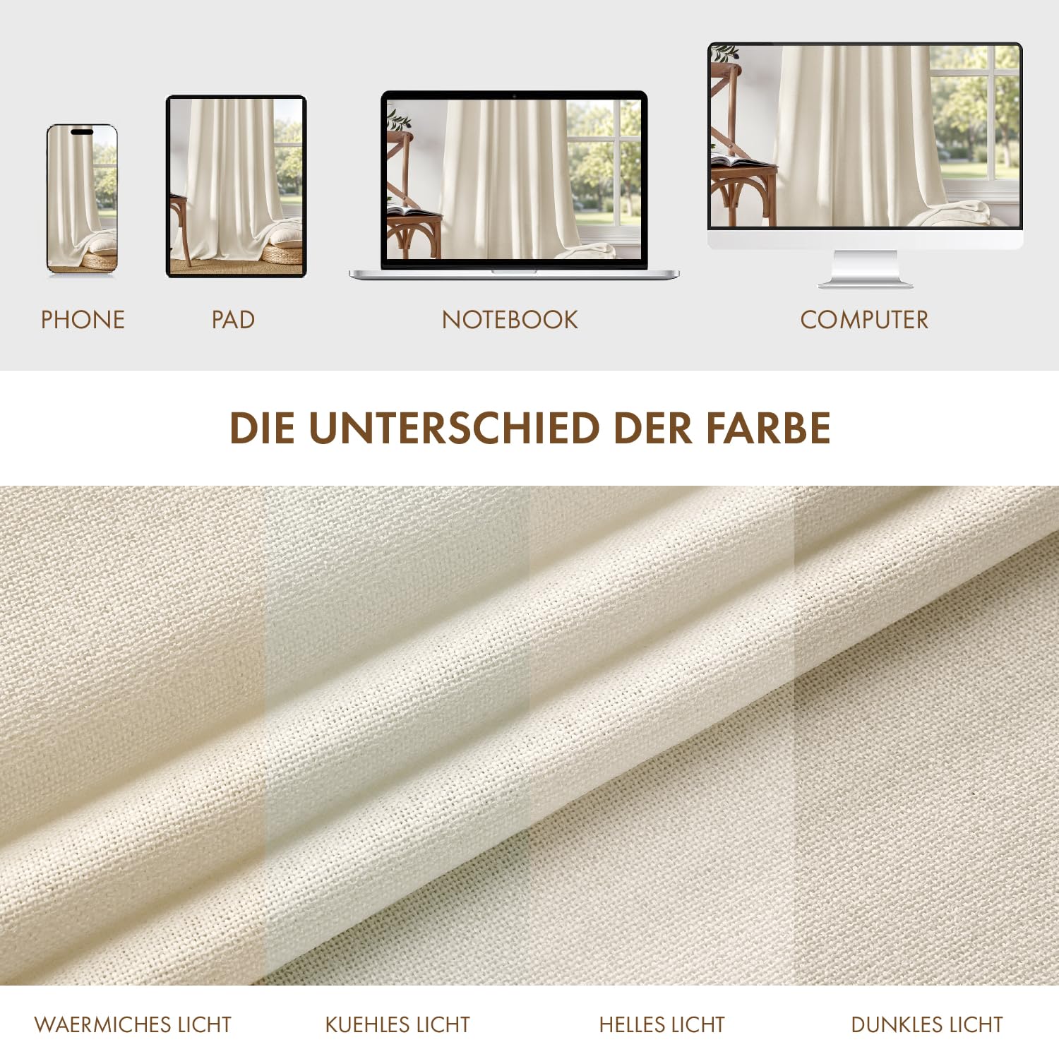 MIULEE Tende Effetto Lino Bianco con Fettuccia 2 Pezzi 140x225 cm | Tessuto effetto lino con fettuccia per soggiorno, camera da letto e cameretta; facile montaggio.