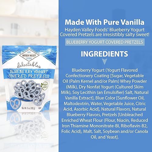 Miniatura 4 de Hayden Valley Foods Paquete variado de pretzel cubierto de yogur, bolsas resellables de 5 onzas, paquete de 12 unidades, frambuesa, arándano y