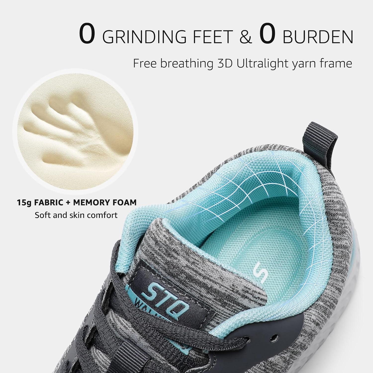 STQ Walking Shoes for Women Lace Up Lightweight Tennis Shoes - Image 7
