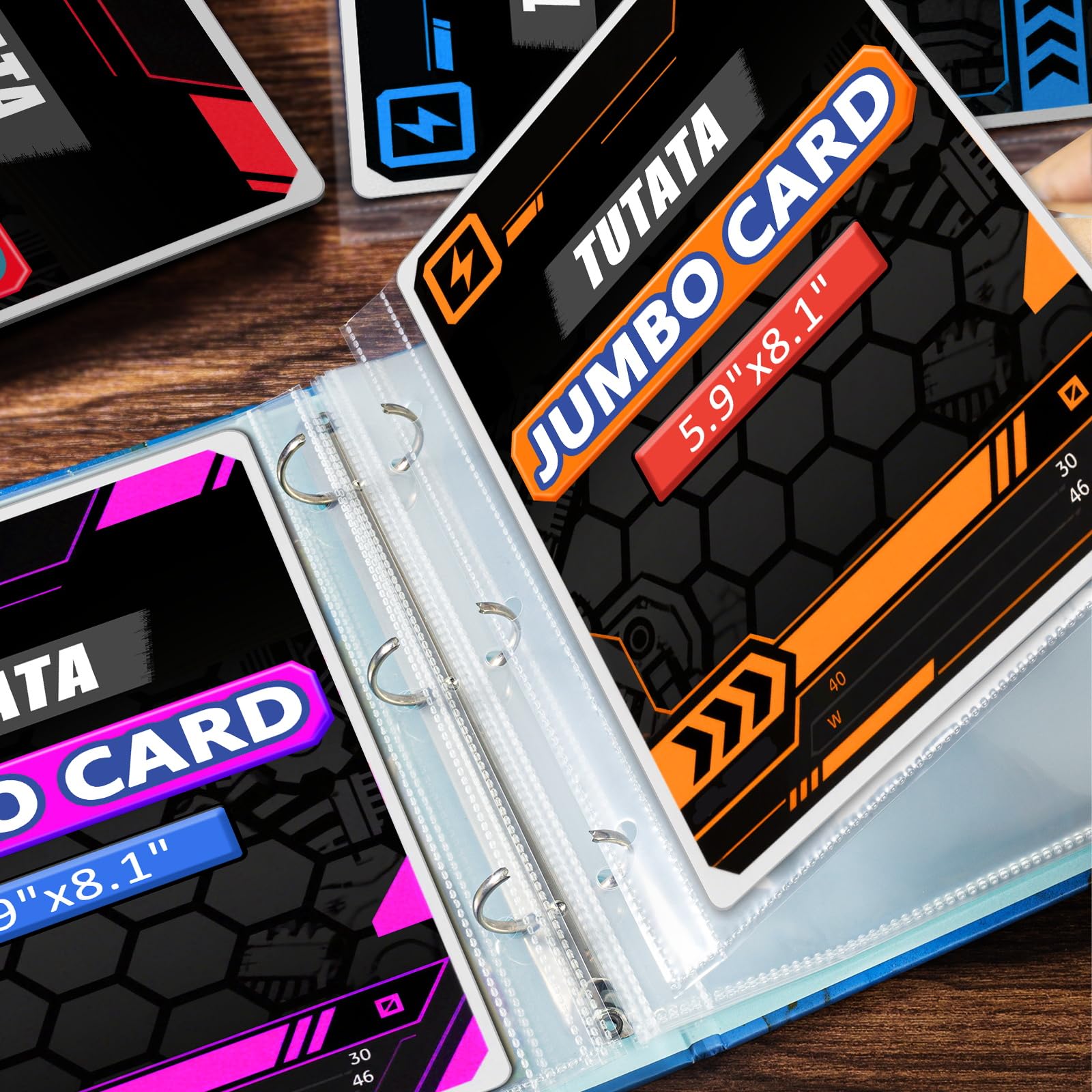 Amazon.com: Jumbo Card Sleeves Big Card Protector Sleeves for 3 Ring Binder 