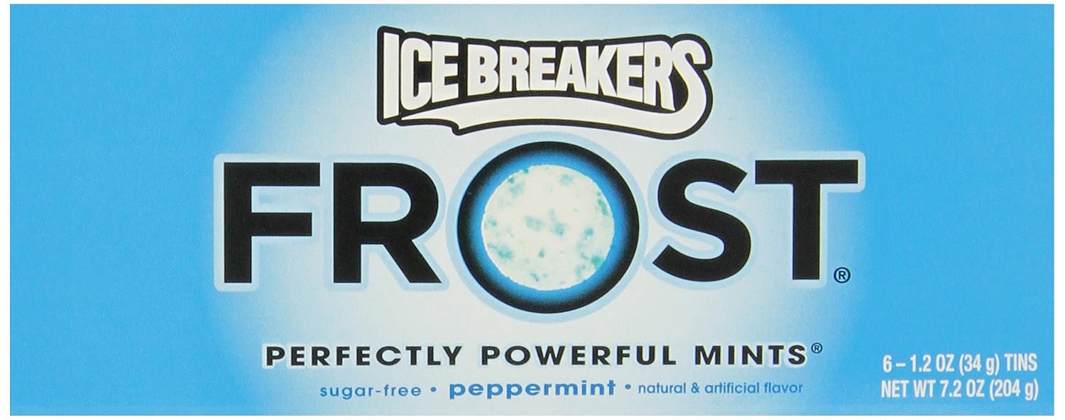ICE BREAKERS FROST Mints (Peppermint, 1.2-Ounce Containers, Pack of 12)