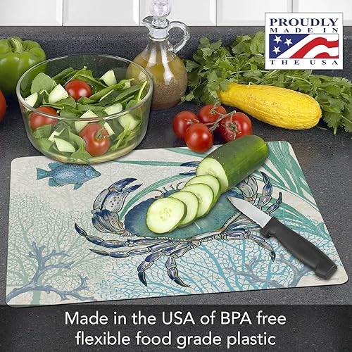 Miniatura 4 de Cut N' Funnel Oceana - Tapete flexible de plástico para tabla de cortar, 15 x 11.5 pulgadas, fabricado en los Estados Unidos, decorativo, flexible,