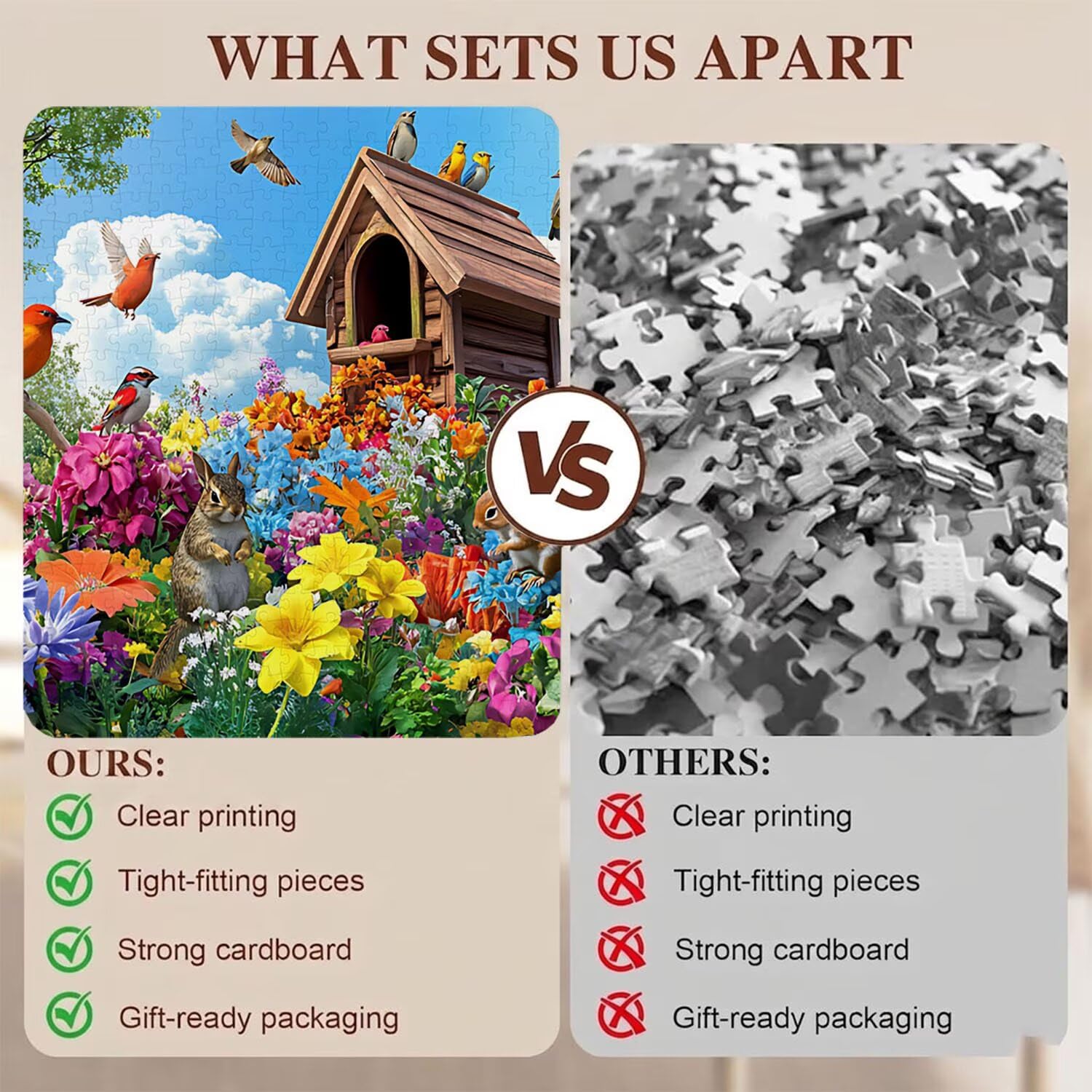 Puzzle 3000 Teile, Holzpuzzle Erwachsene [AAA], Impossible Game 122 x 81 cm, Kniffliges Denksport Spiel für Männer Frauen, Familienspiel, DIY Home Dekor,Geschenk für Geburtstag, Tier Blume f0-152