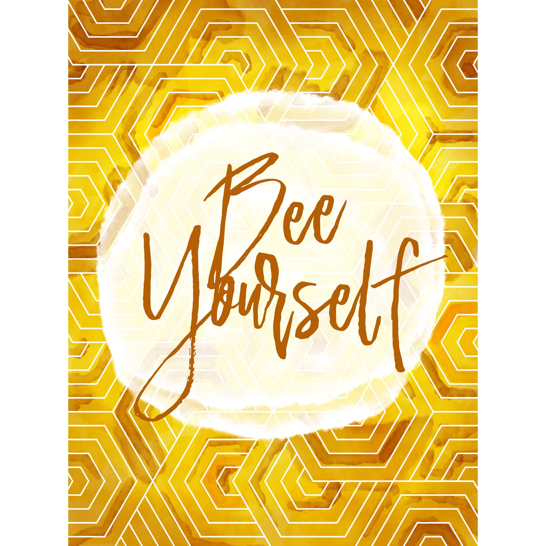Wee Blue Coo Bee Be Yourself Honeycomb Large Wall Art Poster Print Thick Paper 18X24 Inch