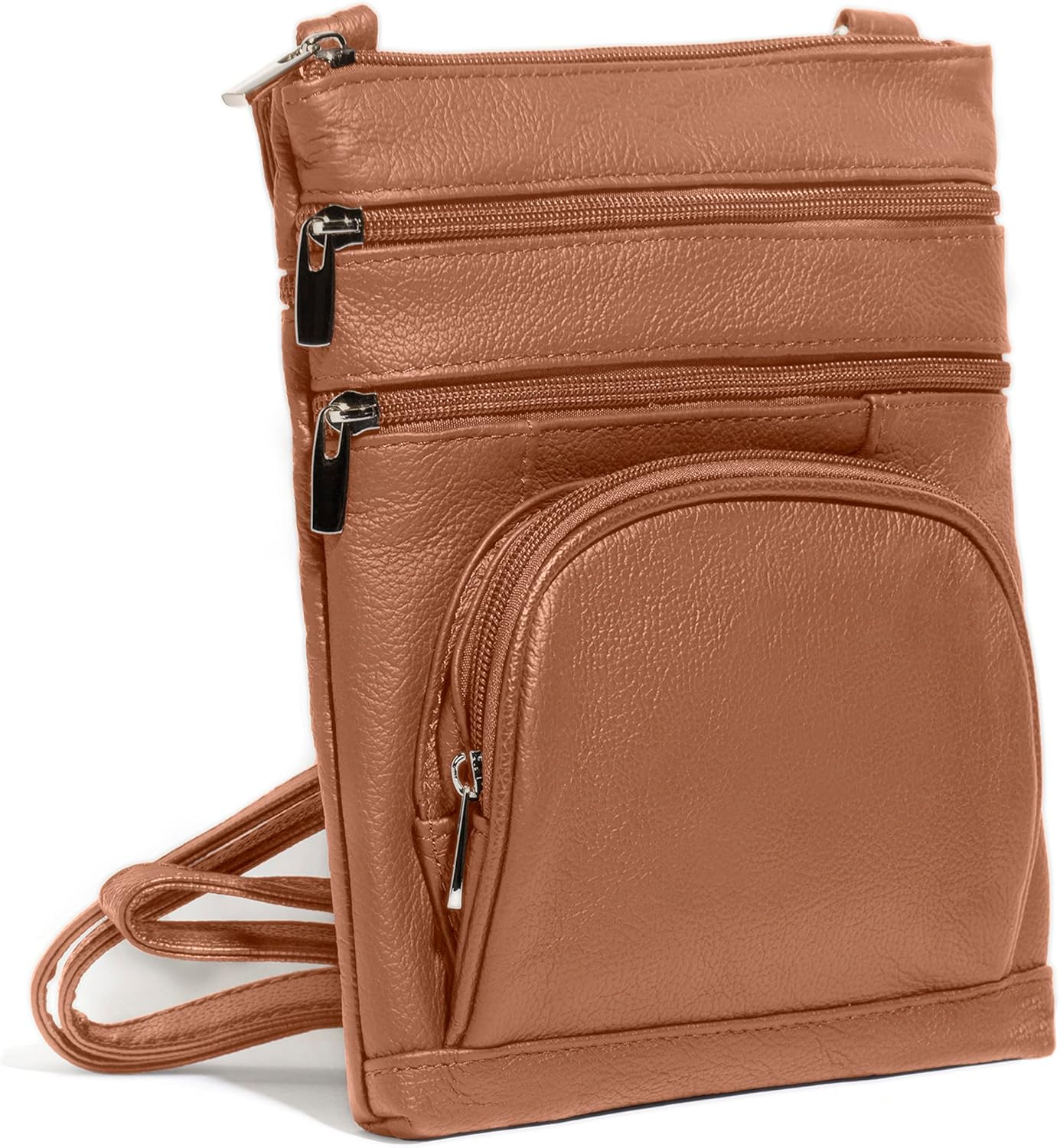 TOVOSO Crossbody Bag for Women, Genuine Leather Multi-Pocket Purse with Adjustable Strap, RFID Protection, Built-In Wallet - Image 5