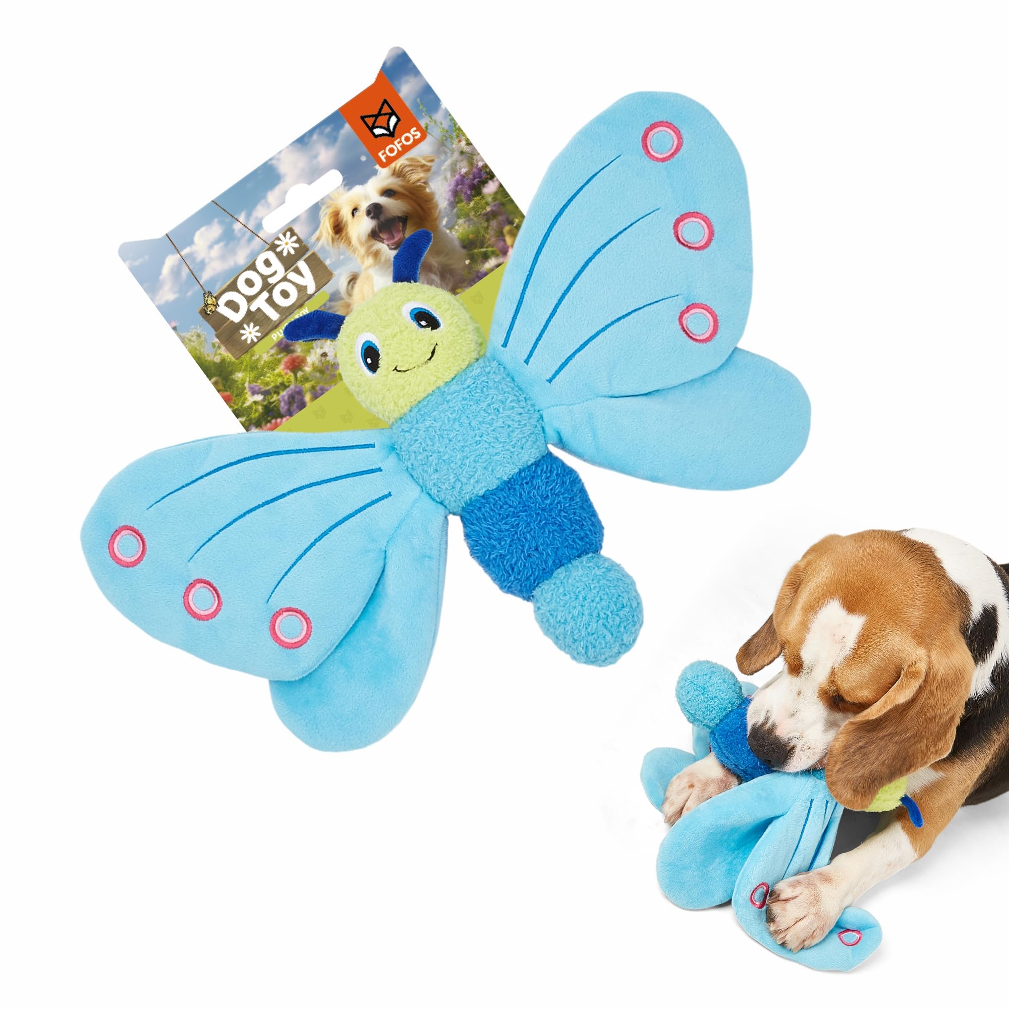 BarkButler X FOFOS Jumbo Butterfly Plush Dog Toy - Blue, Soft Toys for Dogs with Squeaker & Crinkle Paper, Ideal Dog Toys for All Adults Dogs Breeds X-Small - Medium Dogs (0-20kgs) (B0D89HYNHN) Amazon Price History, Amazon Price Tracker