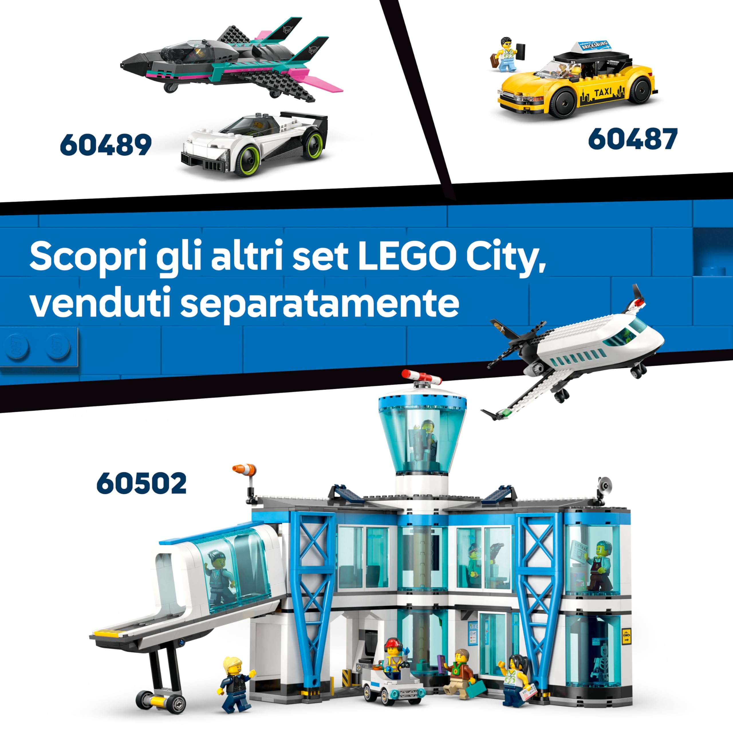 LEGO City Autopompa dell’Aeroporto - Camion Giocattolo dei Pompieri - Veicolo di Emergenza con 4 Minifigure di Vigili del Fuoco - Idea Regalo per Bambini da 7 Anni in su e Fan dell'Ingegneria - 60499