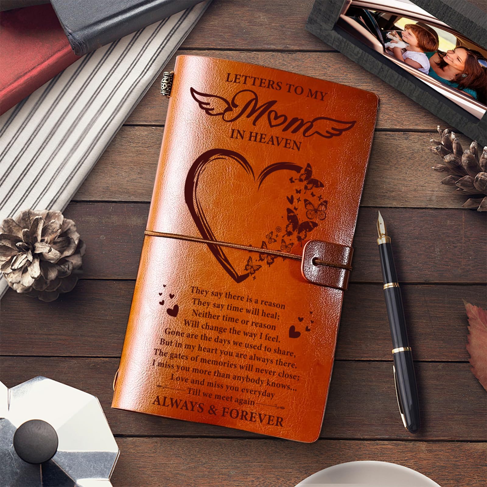 Regalo commemorativo per la perdita della mamma lettera alla mamma in paradiso diario in pelle
