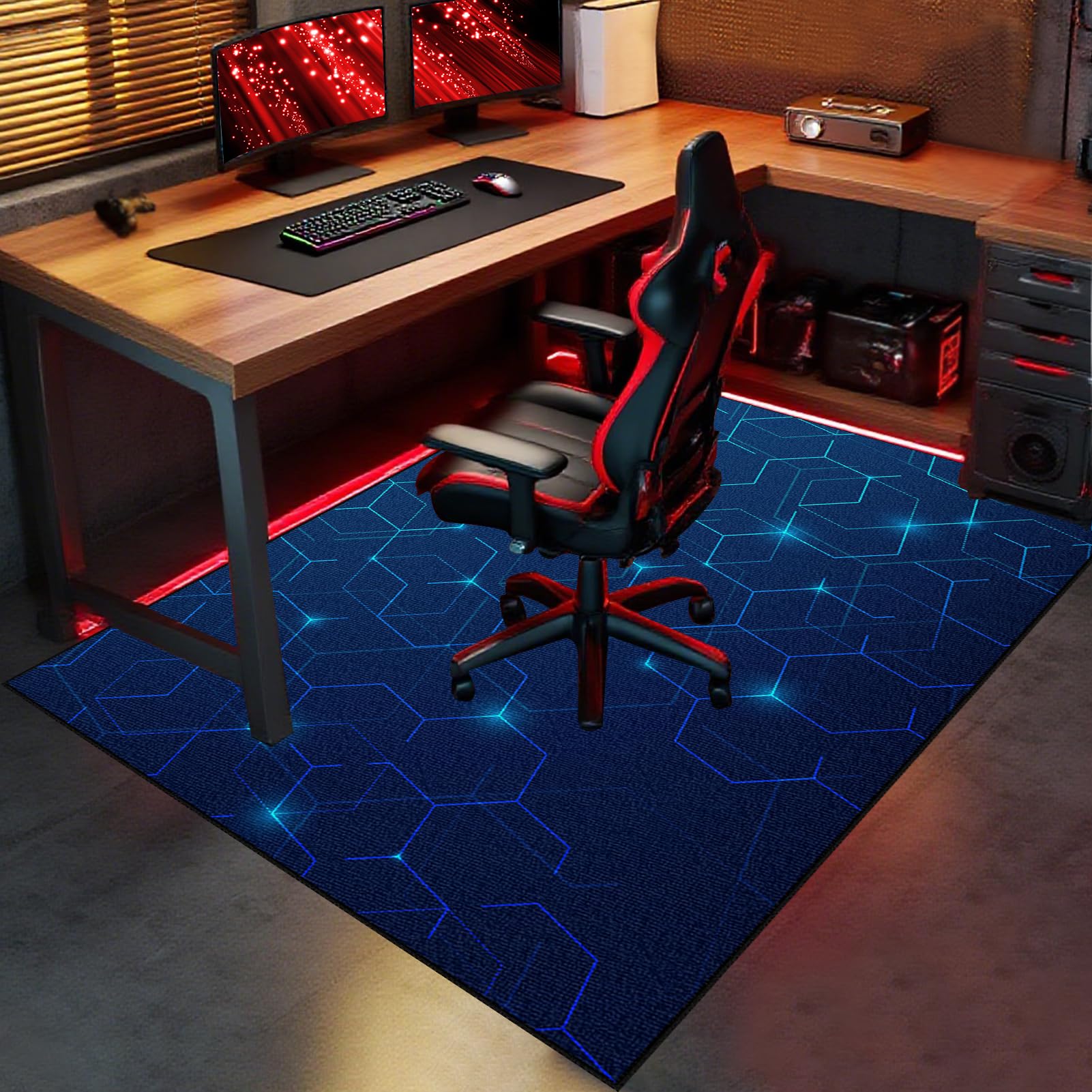 Tapis de Sous-Chaise de Bureau, Tapis de Chaise Gaming, Tapis Protection Sol Chaise Bureau, Tapis de Chaise Roulante, Tapis de Sol Gamer, Antidérapant Tapis de Protection pour Sols Durs 100 x 150 cm