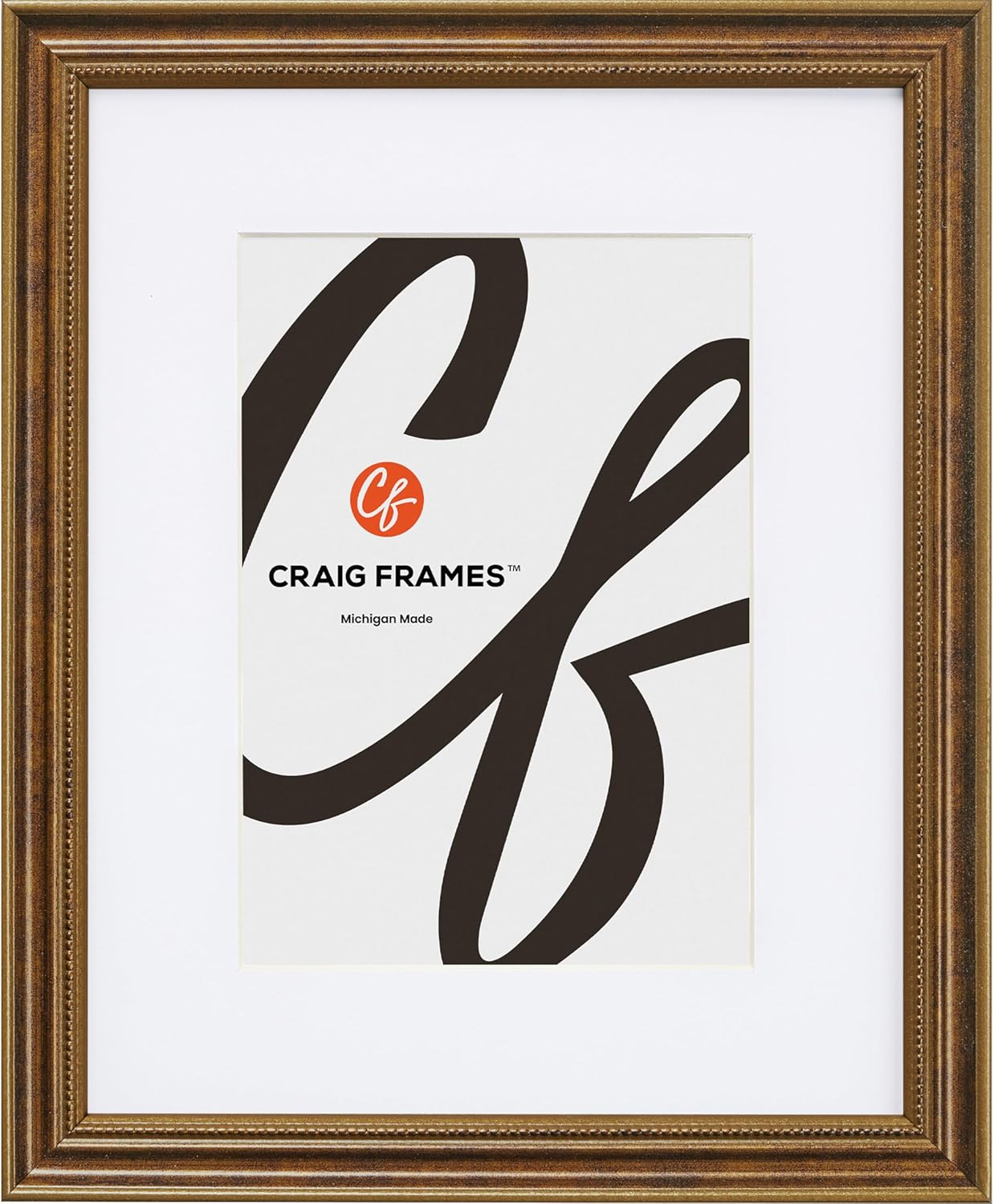 Craig Frames 314BR 16 x 20 Inch Ornate Bronze Picture Frame Matted to Display a 11 x 14 Inch Photo