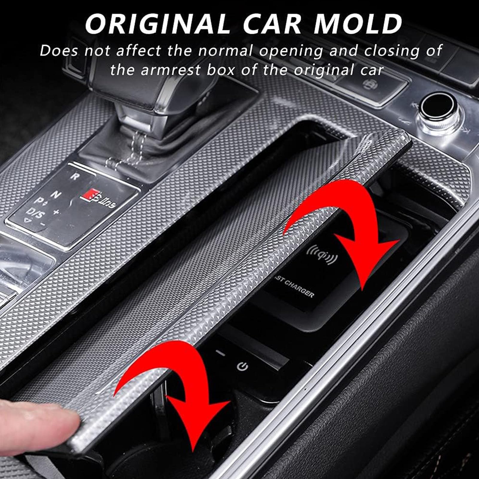 DeaVER Cargador Inalámbrico Coche Qi con Carga Rápida De 15 W para Audi A6 S6 Rs6 A7 S7 Rs7 2019-2022 Accesorios De Actualización De Consola Central Navideños