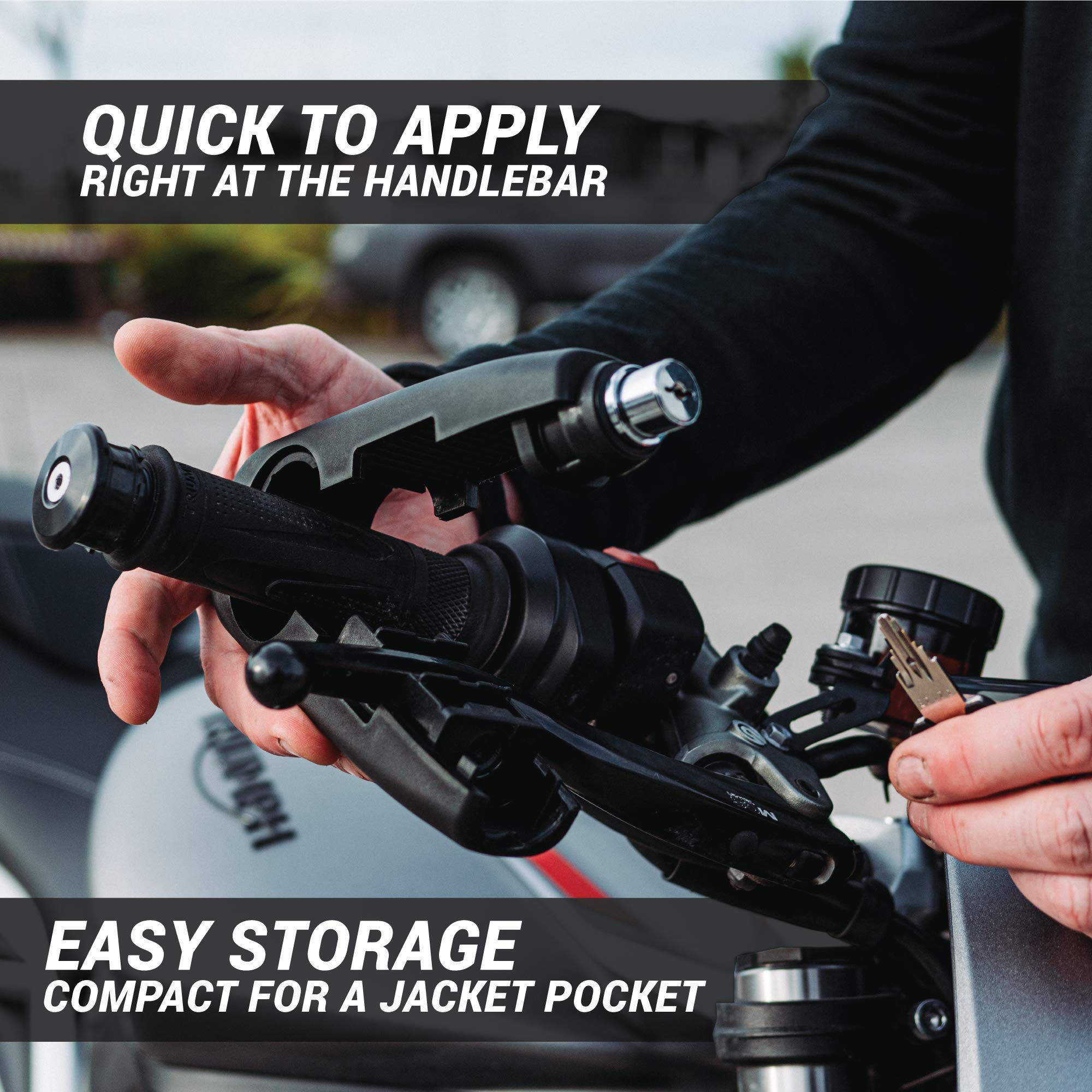 Aerofast - Cerradura Seguridad Antirrobo para Manillar de Motocicleta con Cierre Antirrobo para Motocicleta, ATV, Moto y Scooter, Color Negro