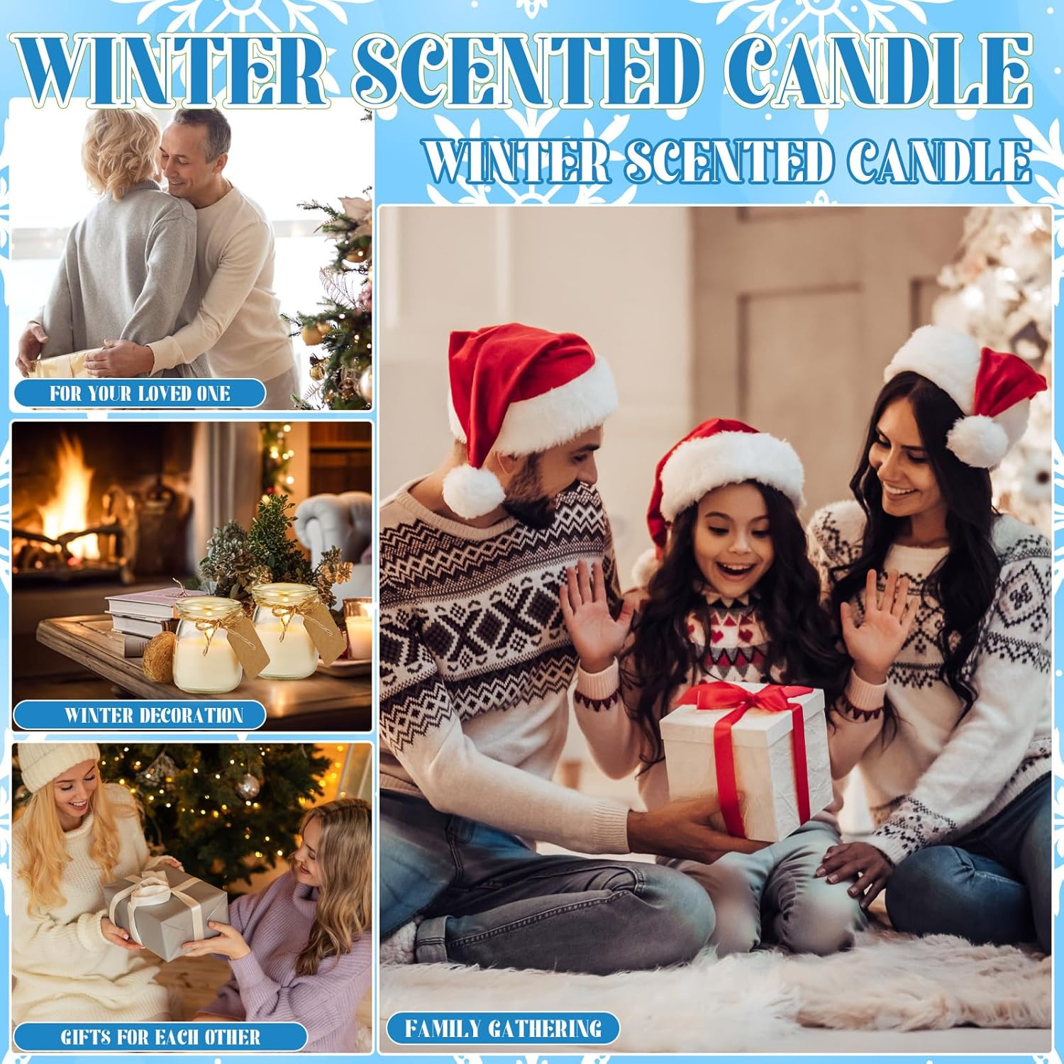 MTLEE 24 Pcs Jar Candles Holiday Candle Gifts Natural Wax Jar with DIY Tag Cards Gift for Party Favor Home Supply Decor, Scents of Winter/Forest/Cider/Warm