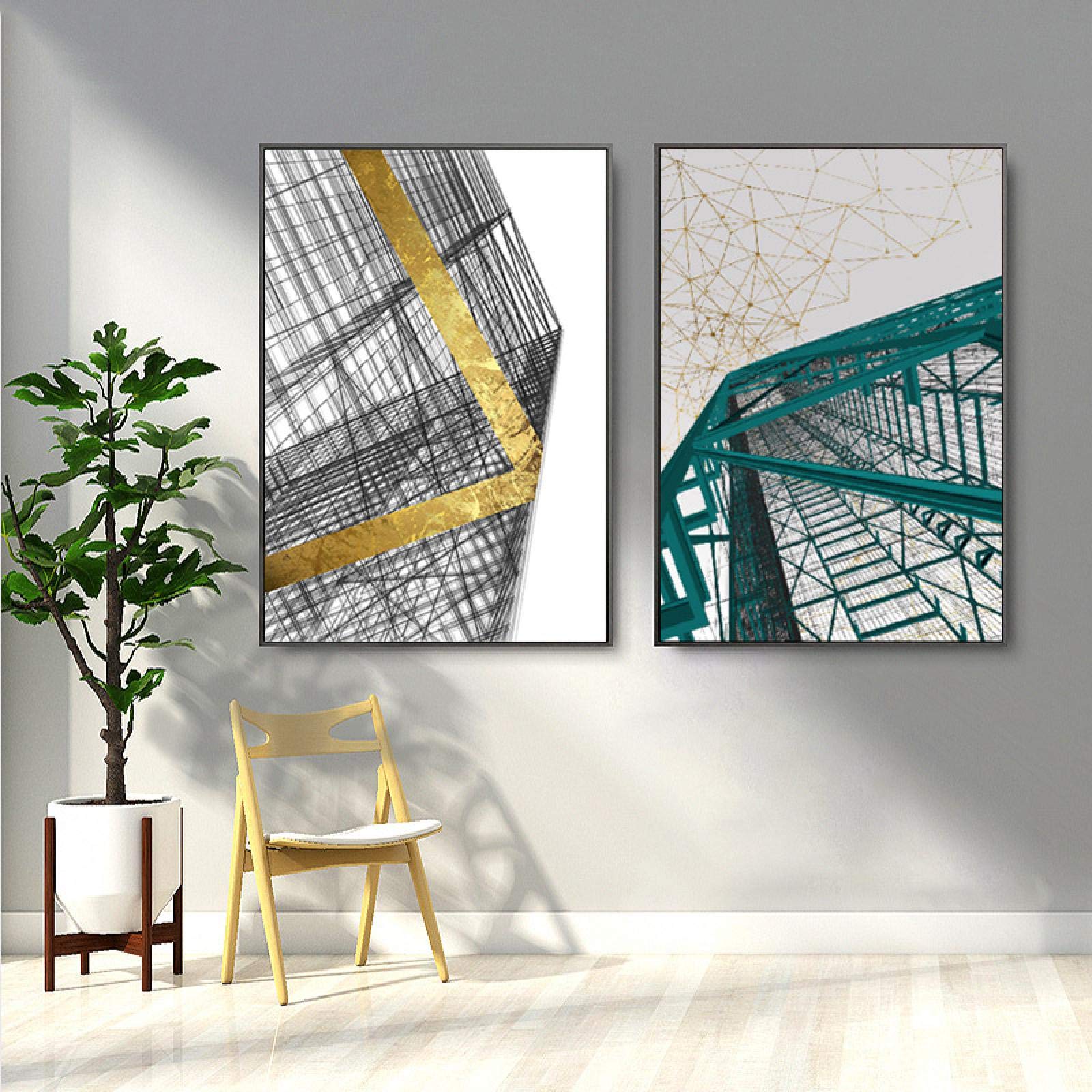 Póster de edificios abstractos modernos para decorar la pared del sofá en salón 8