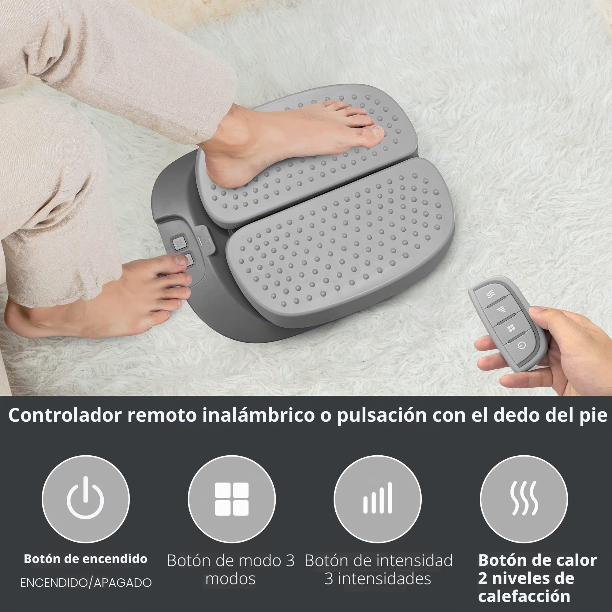 Snailax Masajeador eléctrico de pies con calor, regalos para mujeres hombres,masajeador de pies shiatsu con vibración, masajeador con mando a distancia