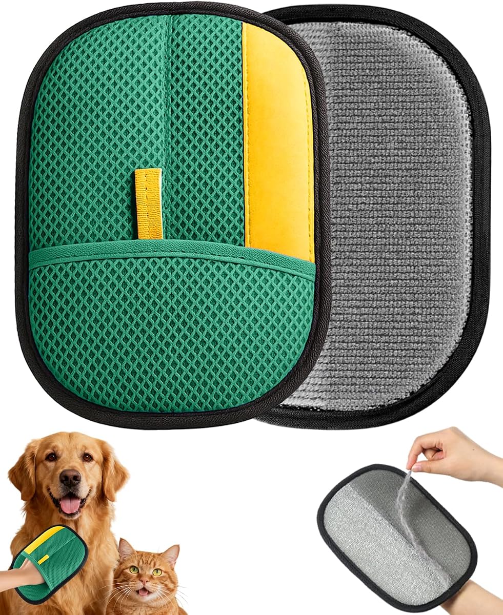 Guante para quitar el pelo de mascotas, guante para quitar el pelo de mascotas engrosado mejorado para gatos y perros, guantes de aseo para gatos potentes y reutilizables, herramienta para quitar el pelo de mascotas para ropa, sofá, muebles, asientos de coche