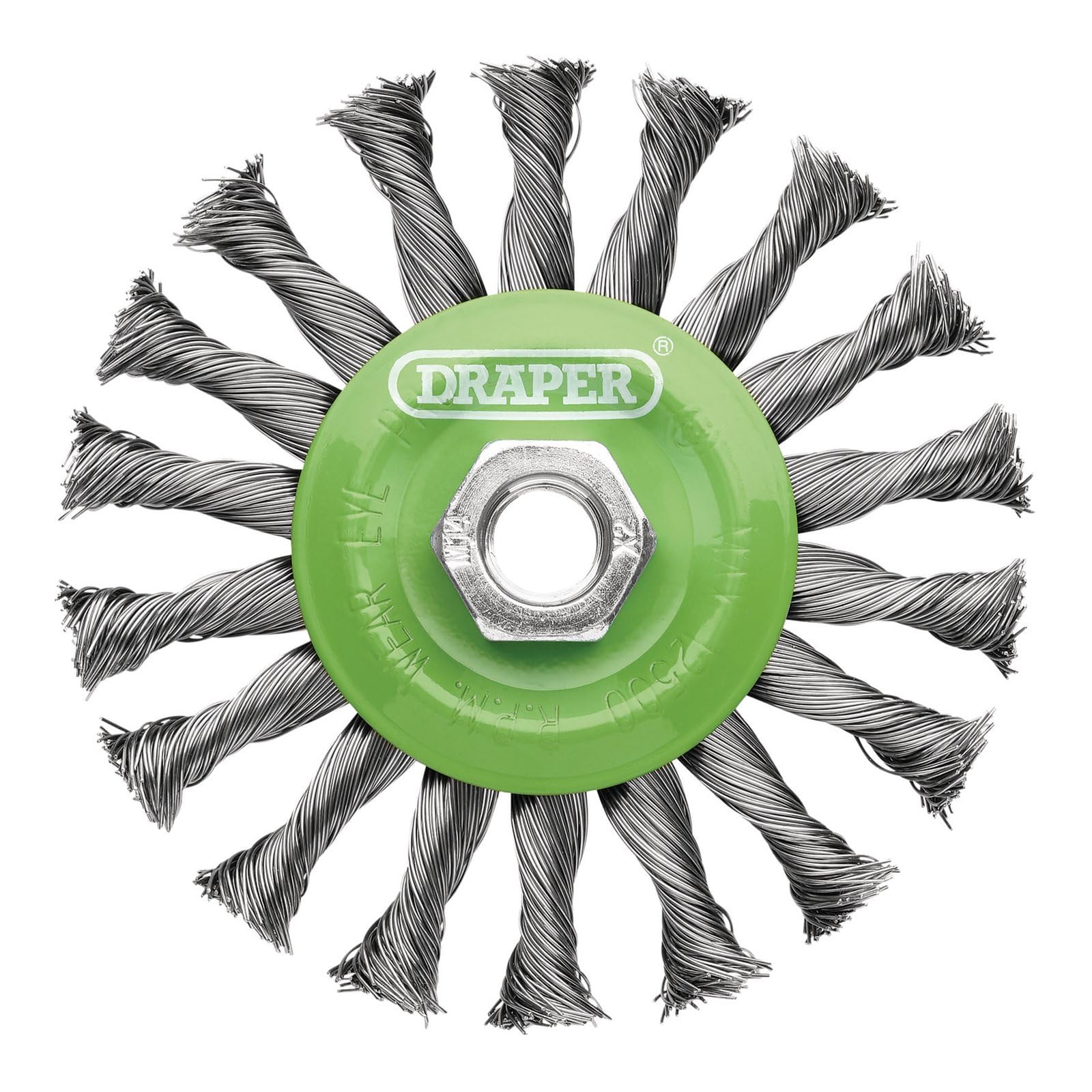 B&Q -  Stainless-Steel Twist-Knot Flat Wire Wheel Brush115mmM14 08061