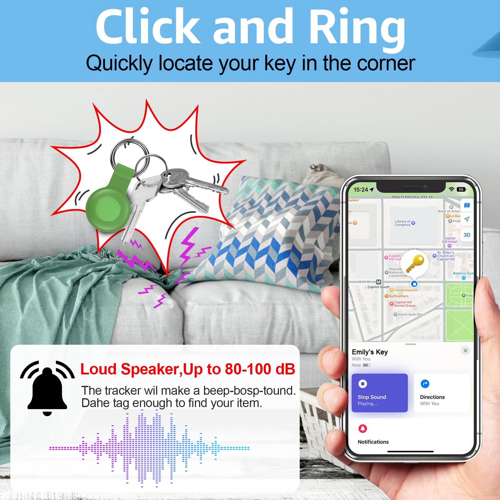 Air Tracker Android e IOS, 4 Pezzi Android Smart Tracker Tag Compatibile con Apple e Google Funzioni Trova Dov'è, Bluetooth Localizzatore Trova oggetti Chiavi per Chiavi/Bagagli/Valigie/Portafogli
