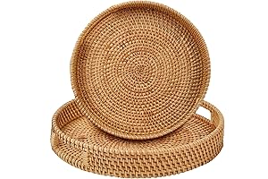Round Rattan Serving Tray with Handles: A Sophisticated Home Decor Addition