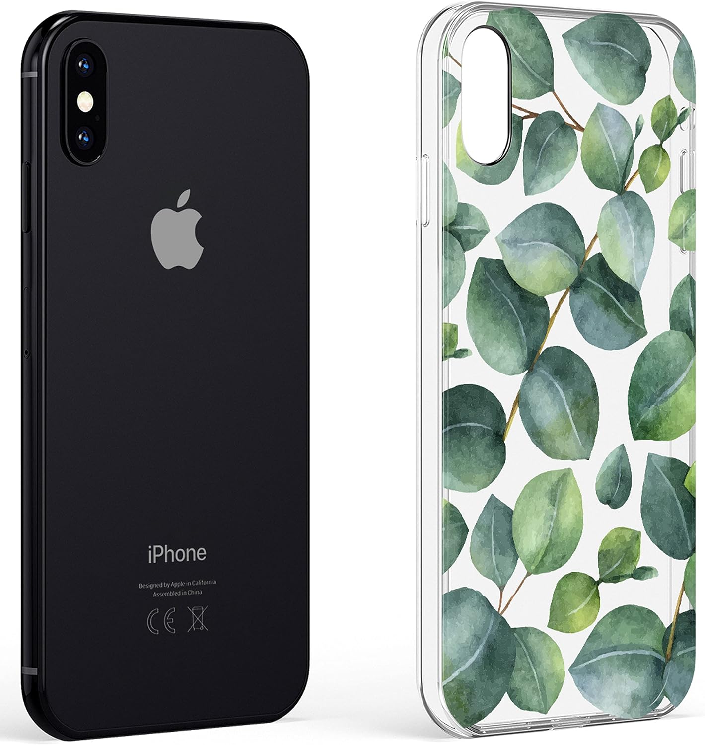 Casely iPhone X/XS Case | Leaf Me Alone | Green Floral Print | Classic Ultra Slim Design