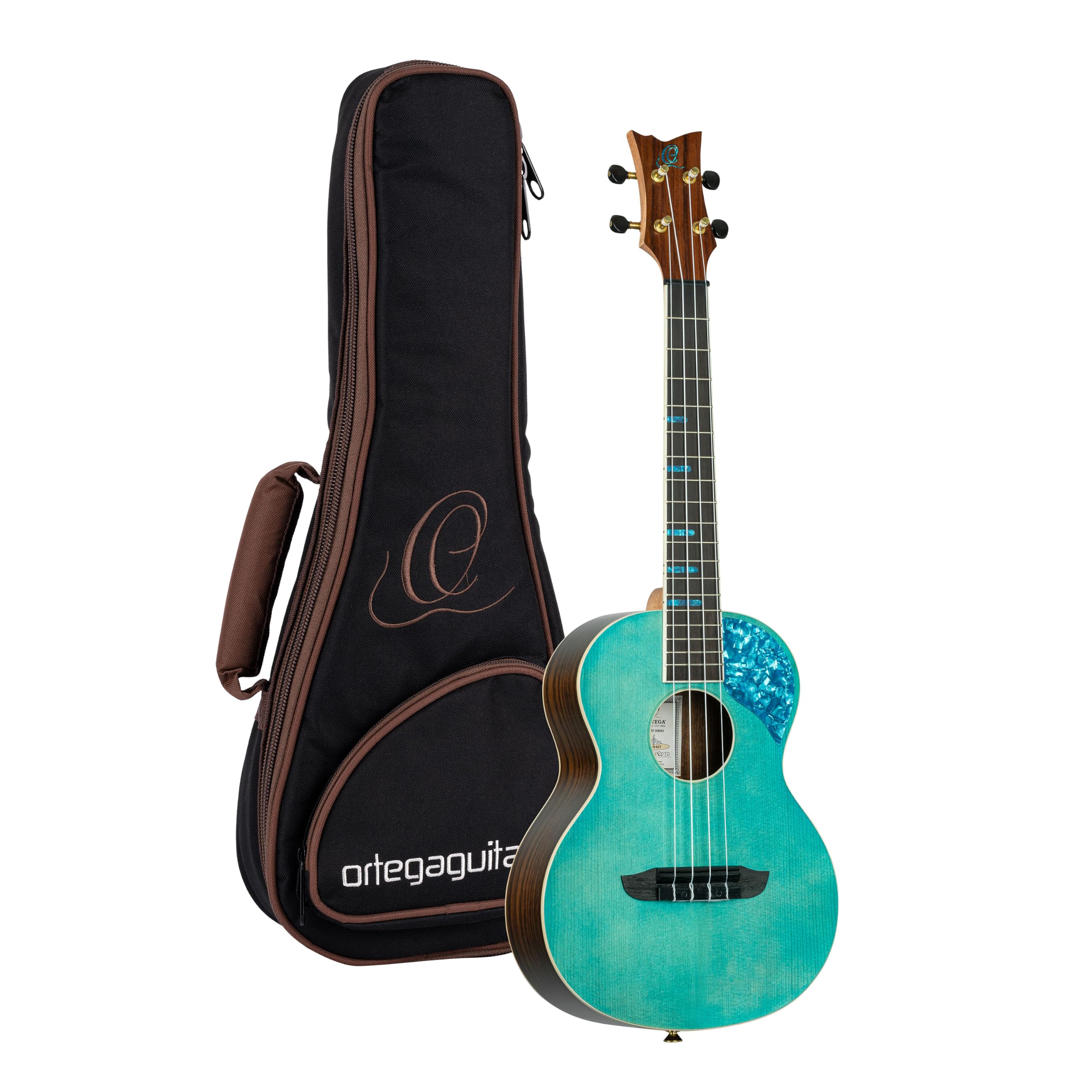 Ortega Guitars Ukulele Tenore Acustico – Ghost Series – Gig Bag Inclusa – Abete Rosso, Blue (RUGH-OCT)