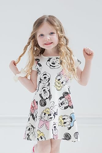 Miniatura 2 de Disney Princesa Frozen Minnie Mouse Moana Mulan La Sirenita Cenicienta Skater Vestido con coletero para bebé a niño grande