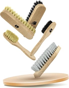 Lenzen Shoe Cleaning Kit, 5 Pieces consisting of 2 Polishing Brushes, 2 Cream Brushes and 1 Cleaning Brush