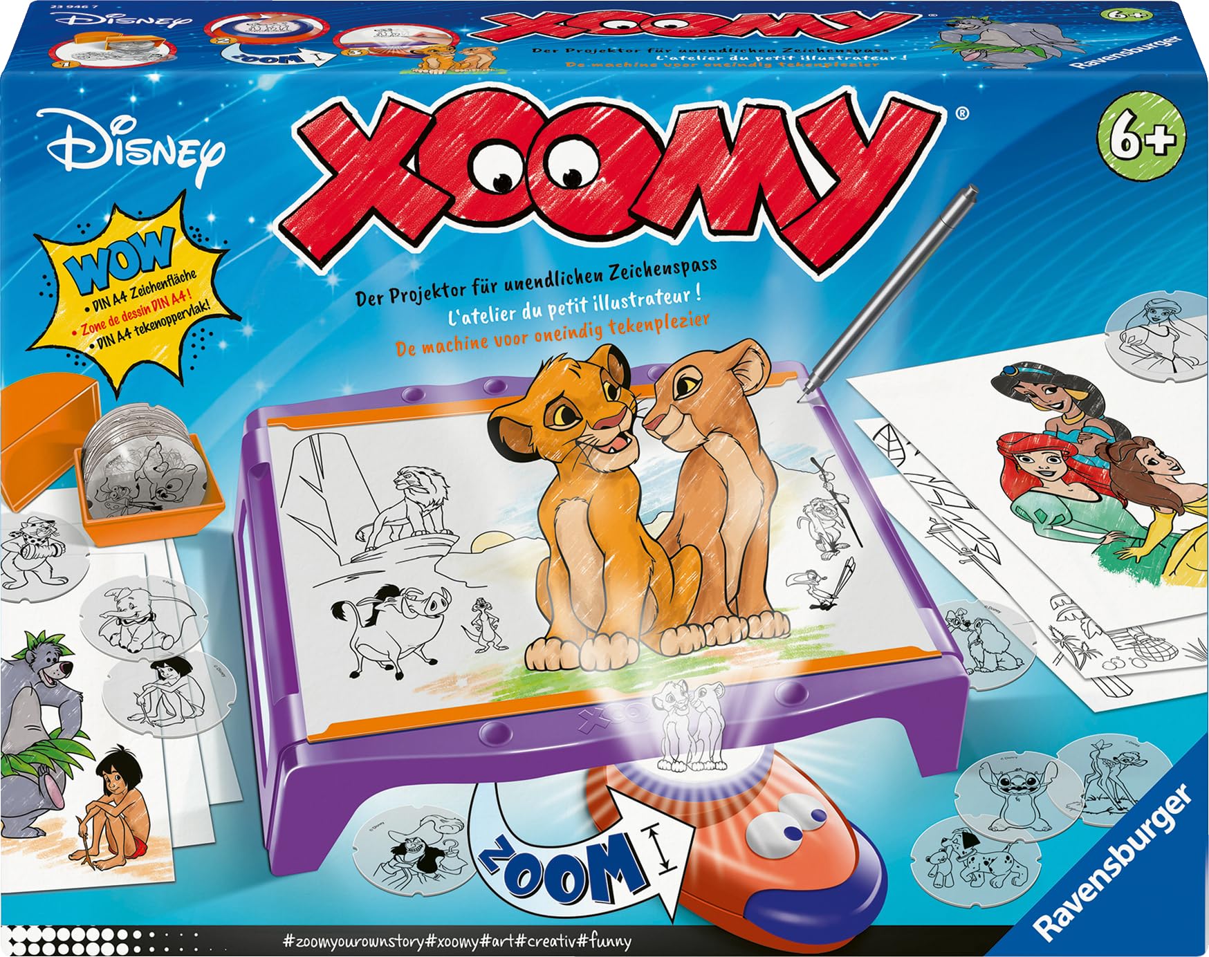 Xoomy Maxi Disney Classics und Prinzessinnen - Zeichnen Lernen, Kreatives Zeichnen und Malen für Kinder ab 6 Jahren, Zeichenset für unendlichen Zeichenspaß