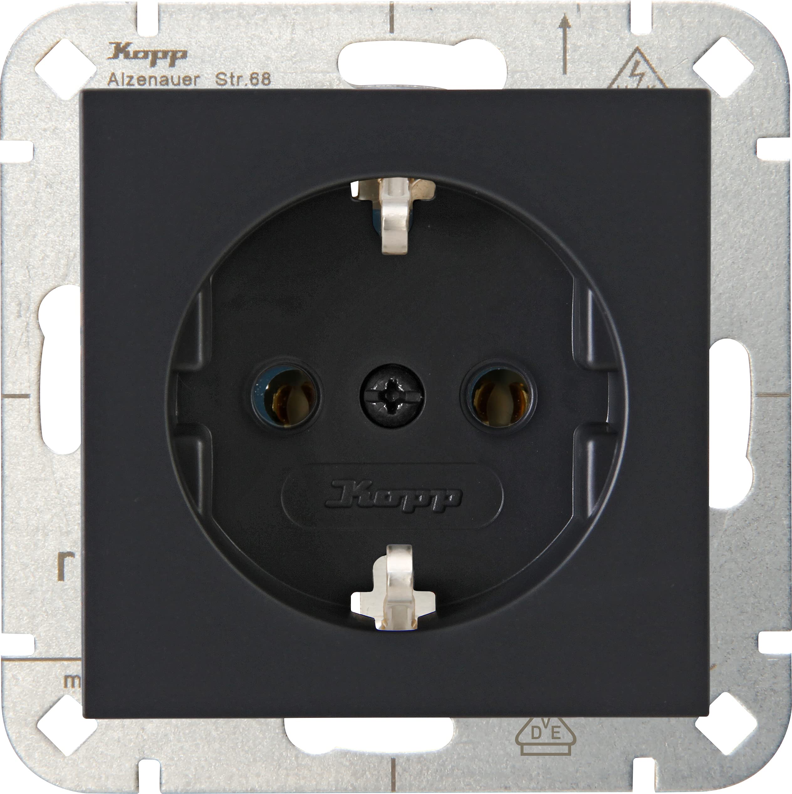 Kopp 949315006 Presa con Contatto di Protezione, Antracite