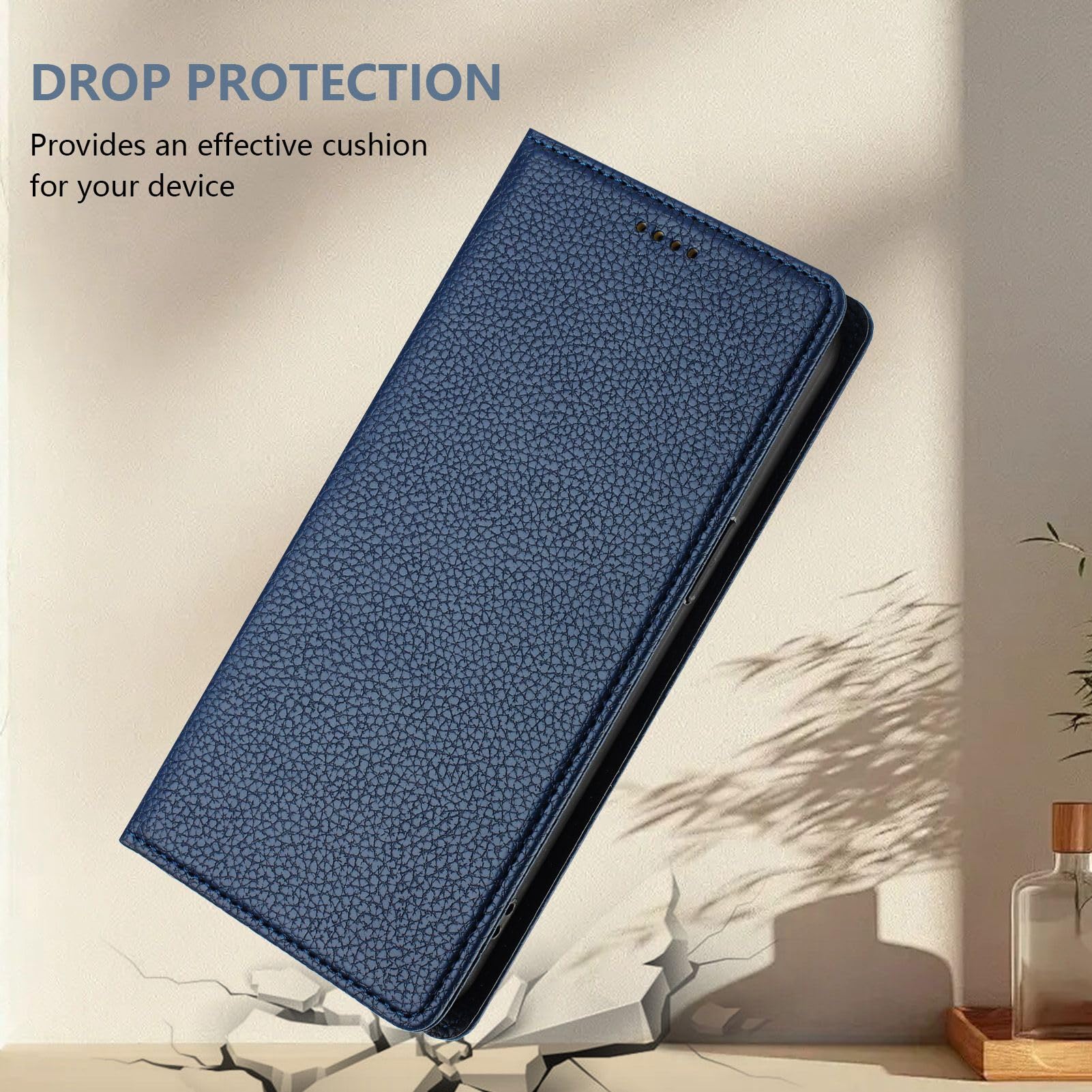 XINYEXIN Cover per Motorola Moto G15, Custodia Portafoglio in Pelle Cover Folio a Libro con Slot per Porta Carte Supporto Magnetica Flip Case - Nero