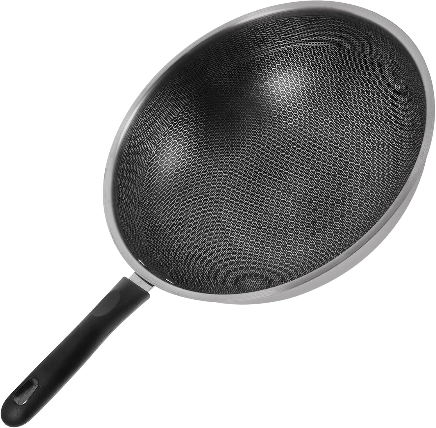 Alipis Frying Pan 32cm, Stainless Steel Nonstick Honeycomb Skillet Kitchen Cookware with Handle for Induction Gas Stovetops Cooking Omelette Steak
