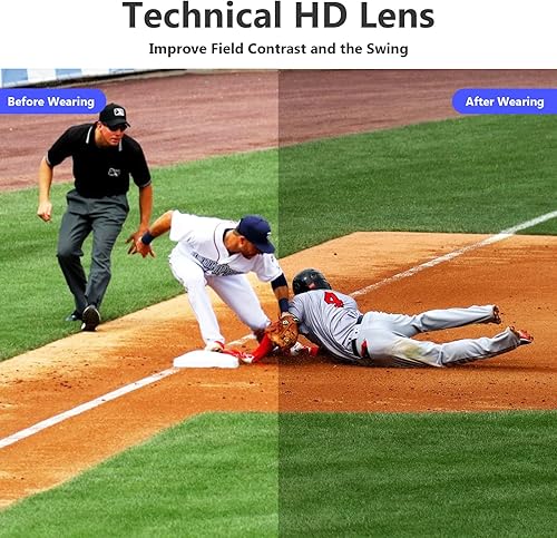 Miniatura 6 de Karsaer Lentes de sol deportivos de gran tamaño para hombres y mujeres, lentes de protección UV de marco grande, ideales para béisbol, correr,