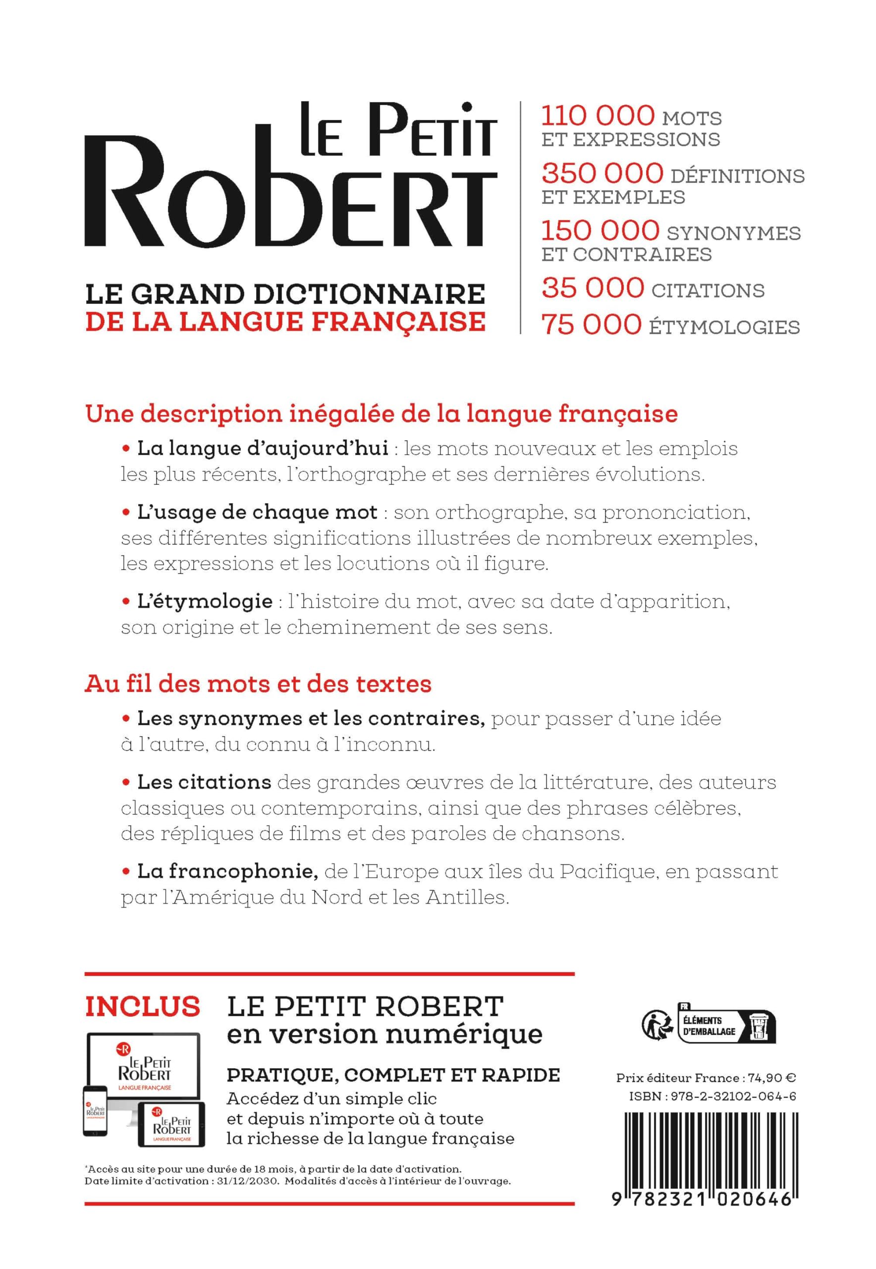 Le Petit Robert de la langue française et sa version numérique - 2027