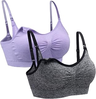 Suekaphin 2PACK Nursing Maternity Bra for Pregnancy Women Breastfeeding Comfortable Sleeping with Extenders