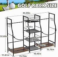 Vista 7 de Organizador de almacenamiento de bolsas de golf para organización de garaje, soporte de bolsa de golf para accesorios de bolsa de golf, amplio