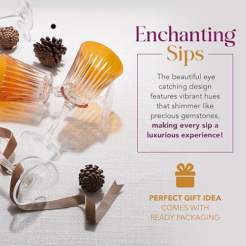 Miniatura 3 de Barski Copa de vino  Copas de vino  Vino tinto  Vino blanco  Ámbar  Copa de agua  Copas de tallo  Juego de 6 copas  Vidrio similar al cristal  10