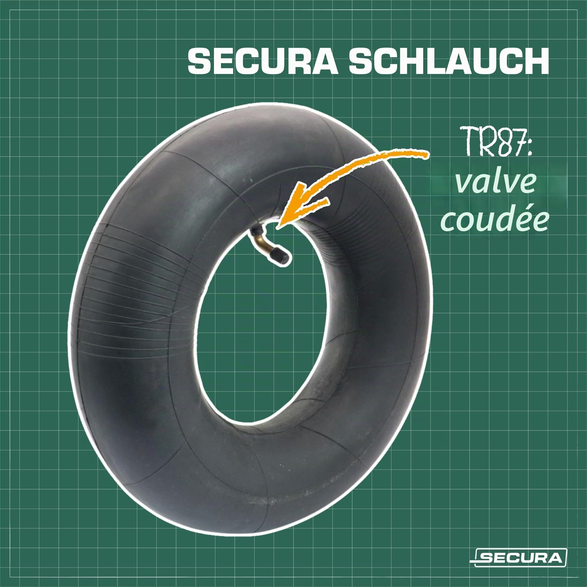 SECURA 2x Pneus 15x6.00-6 + 2x chambres à air (valve courbée)