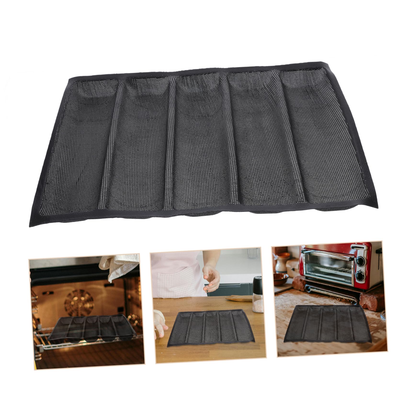Ciieeo Molde Para Baguette Bandeja Para Hornear Molde Para Pan Molde De Pan Francés Para Hornear Moldes Para Pan Para Horno Moldes De Silicona Para Gel De Sílice Black