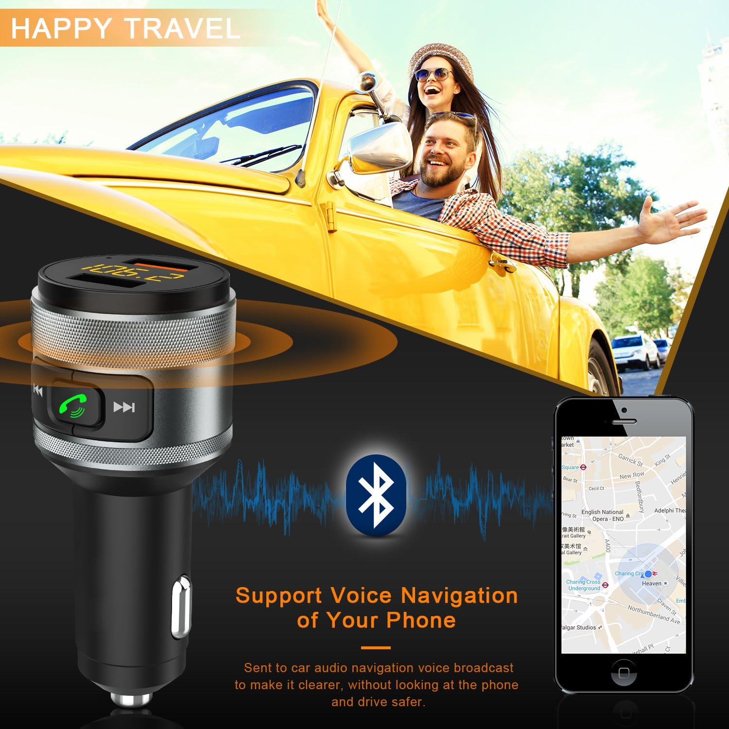 Suреr Chеар 🛒 Bluetooth FM Transmitter for Car, 5.0 Wireless Bluetooth FM Radio Adapter Music Player /Car Kit and 2 USB Ports Charger Support USB Drive Flаѕh Dеаlѕ - 80% оƒƒ Bluetooth FM Transmitter for Car, 5.0 Wireless Bluetooth FM Radio Adapter Music Player /Car Kit and 2 USB Ports Charger Support USB Drive