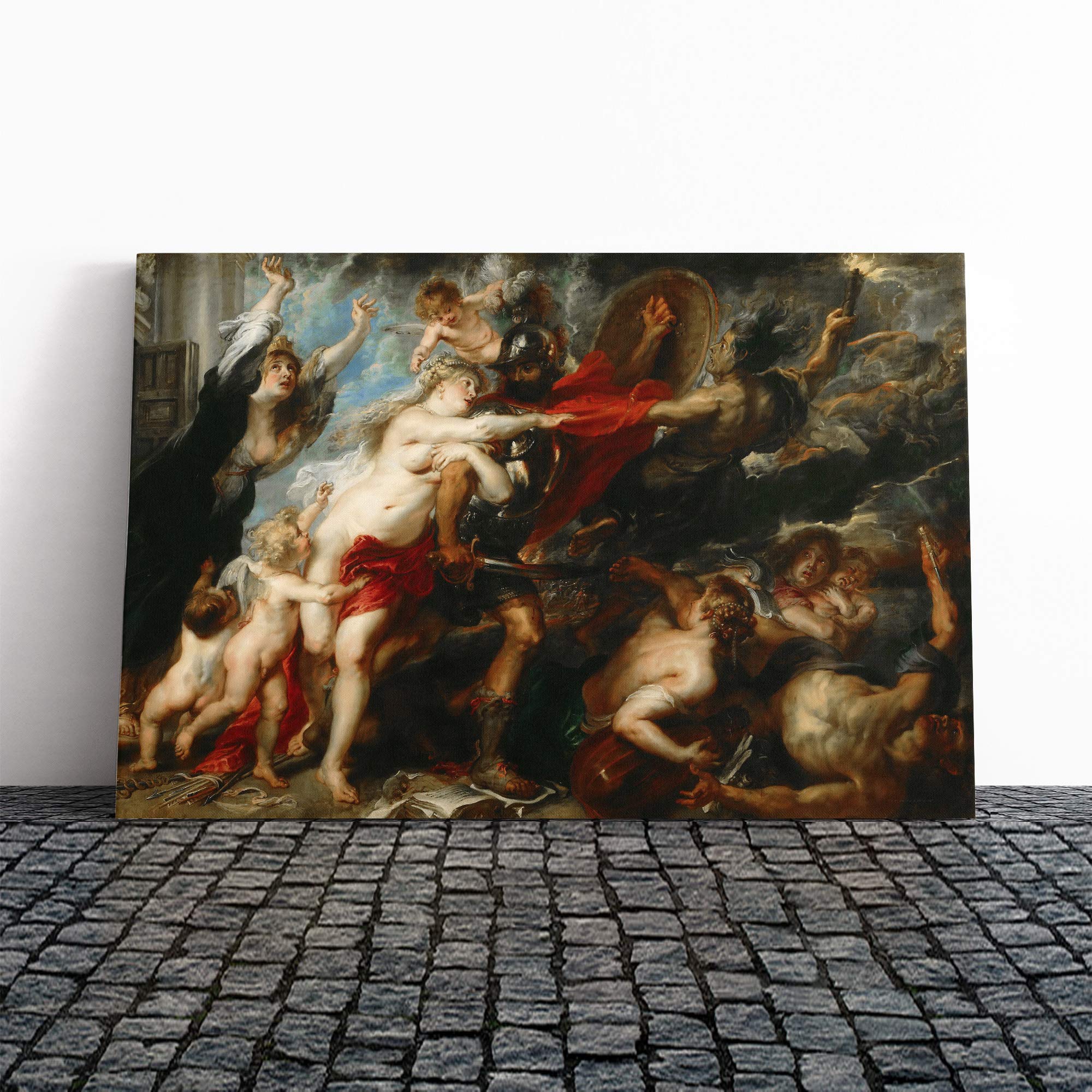 Peter Paul Rubens Consequences of War Canvas Print | Gallery Wrapped 30mm Frame Wall Art | 20x14 inches | Ready to Hang | Modern Picture | Living Room Bedroom Lounge Office