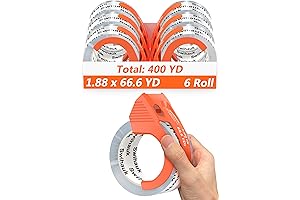 Total 400 yd 6 Pack Heavy Duty Packaging Tape