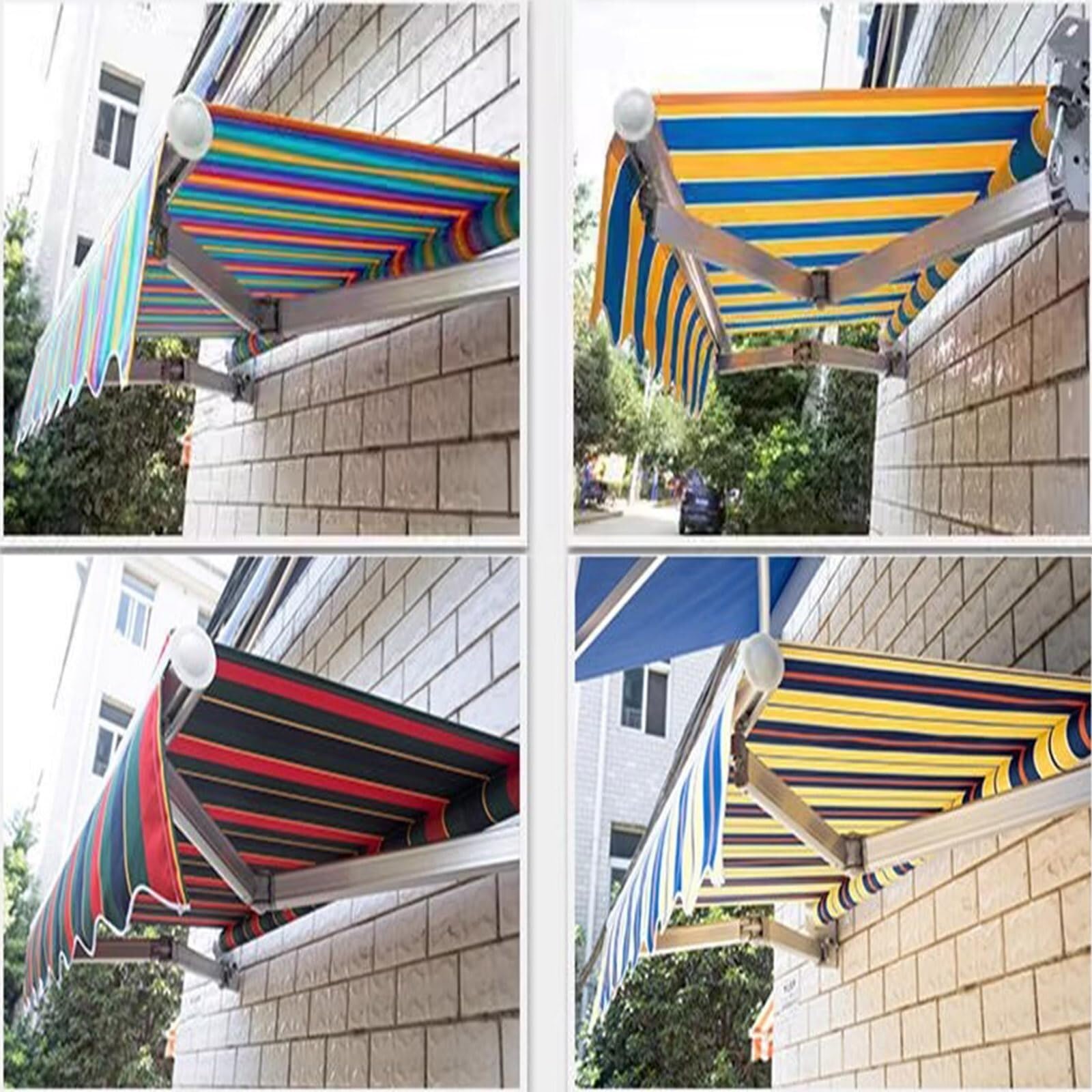Tenda da Sole Retrattile Manuale/elettrica di Ricambio in Tessuto Tenda da Sole Esterna Impermeabile Tessuto in Poliestere 280 g/m² per tettoia da Balcone, Personalizzabile (Dimensioni(4x3m)