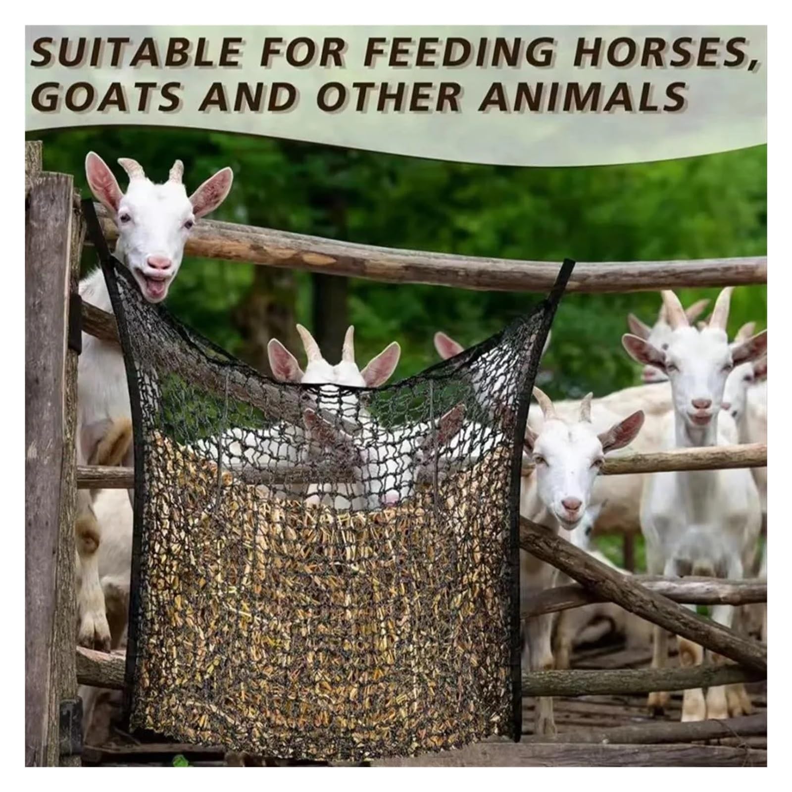 Heunetz für Pferde Heunetz for Pferde, langsame Futtertasche for Ziegen, Schafe, große Kapazität, hängender Futterspender(L)