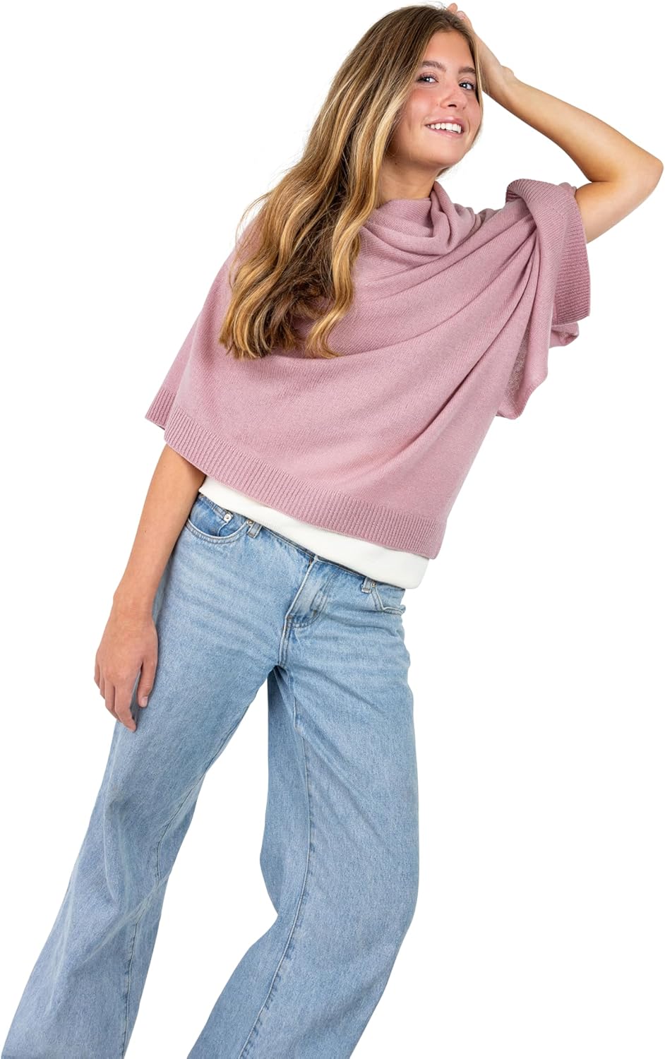 Velanio Cashmere Luxury Knitted Wrap Travel Shawl Scarf, Pashmina Stole, All-Season Scarf for Women Cashmere Wool Blend