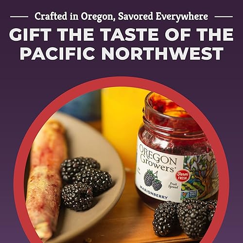 Miniatura 5 de Oregon Growers Marionberry Fruit Spread  Mermelada de marionberry hecha en Oregon, mermelada de mora, crema de frutas de mora, ingredientes