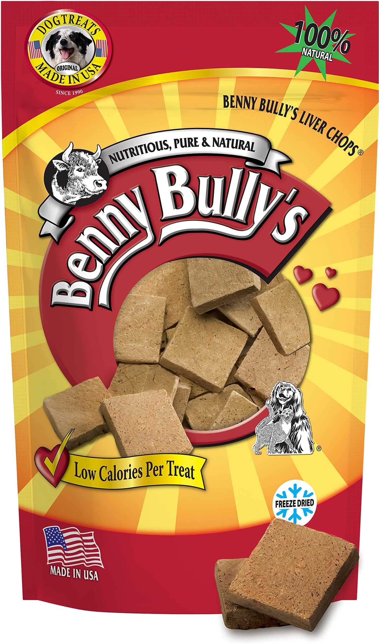 Chops Beef Liver Dog Treats, Freeze-Dried, Low Fat, High Energy & Nutrient Rich Food for Your Furry Friend, All Natural Ingredients, 500g - Bulk